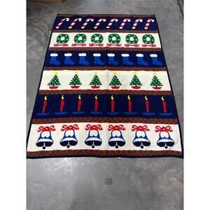 San Marco Christmas Throw Blanket Striped 76x55" Winter Holiday ~ 260402-WH 478